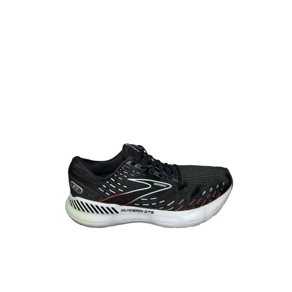Women’s Brooks Black Running Shoe with White Midsole and Coral size 10.5